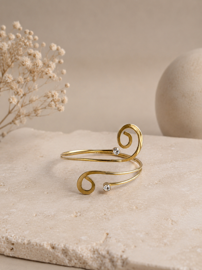BRAZALETE ESPIRAL DORADO