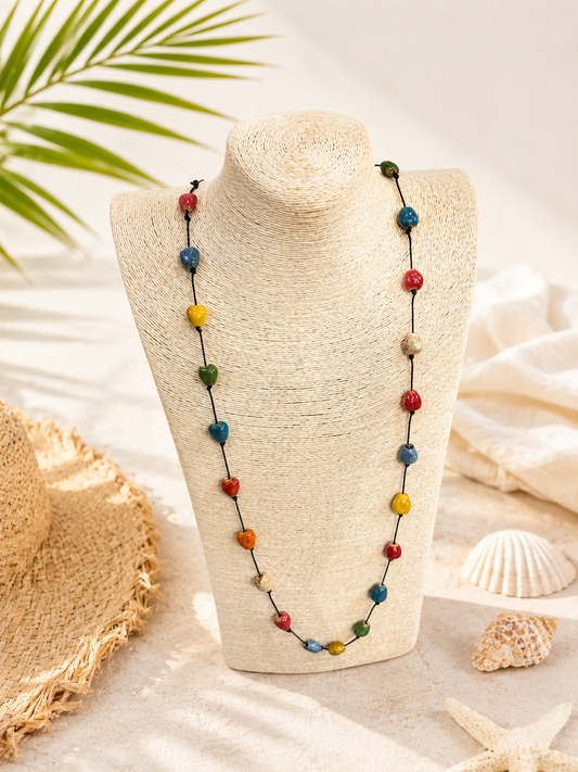 COLLAR BOHO CON PERLAS COLORIDAS