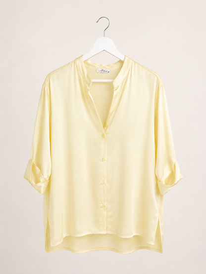 CAMISA SATINADA CUELLO MAO