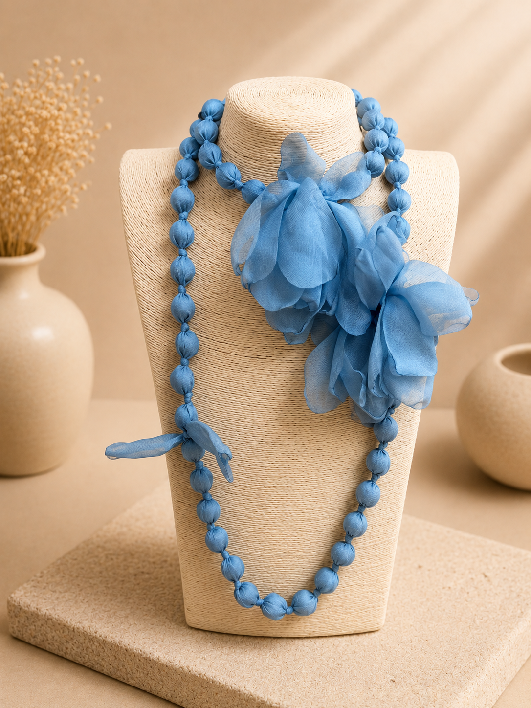 COLLAR LARGO BOLAS FLOR