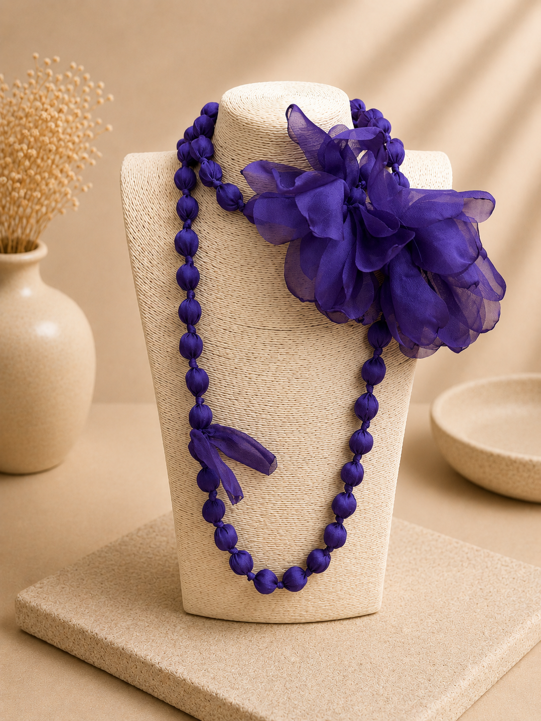 COLLAR LARGO BOLAS FLOR