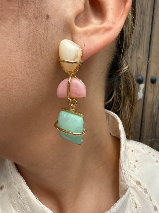 PENDIENTE LARGO ENGARZADO