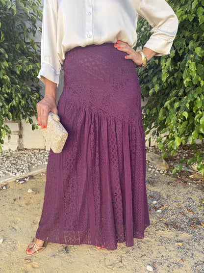 FALDA ASIMETRICA ENCAJE