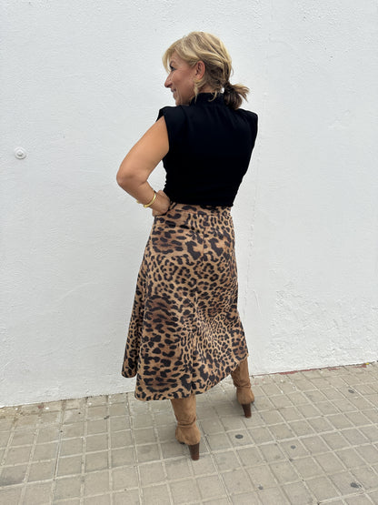 FALDA LEOPARDO BOLSILLO DELANTERO