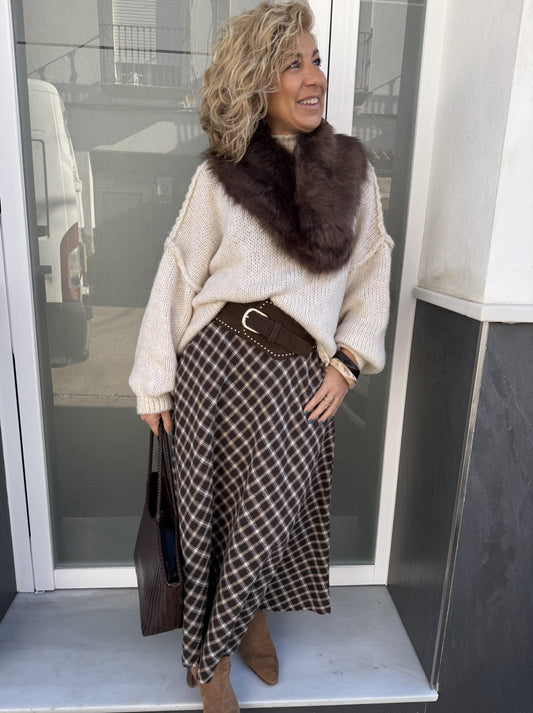 FALDA CUADROS BOLSILLO