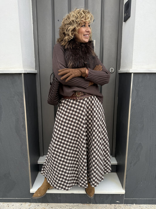 FALDA CUADROS BOLSILLO