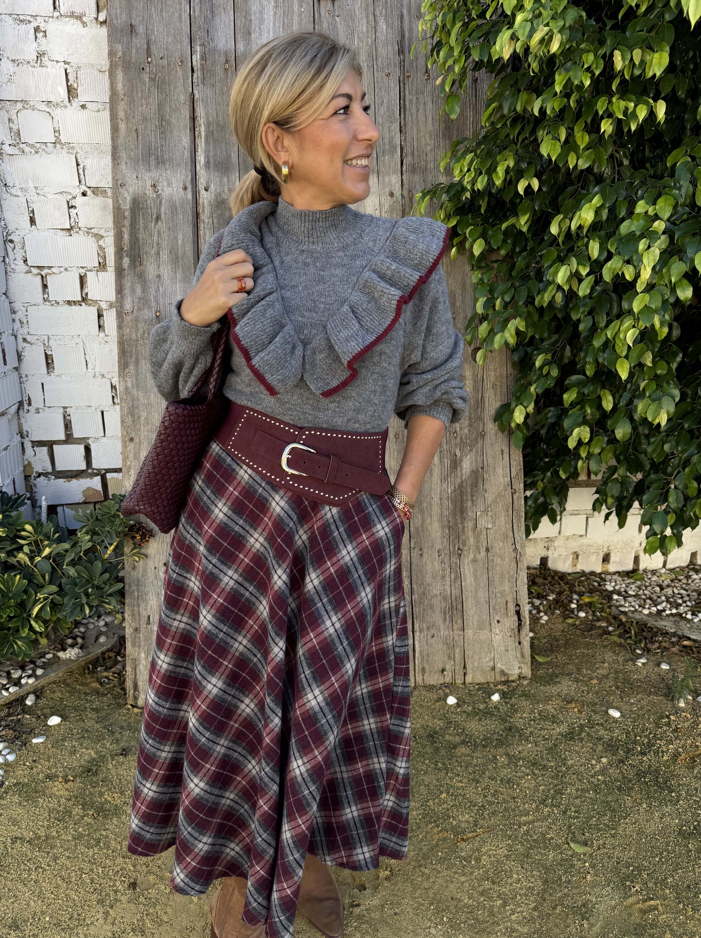 FALDA CUADROS BOLSILLO