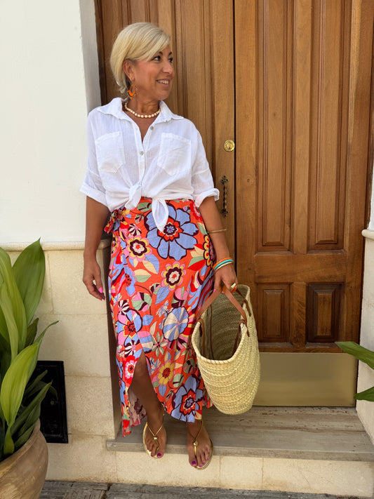 FALDA PAREO ESTAMPADA FLOR