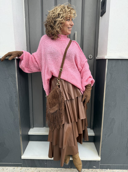 FALDA POLIPIEL VOLANTES