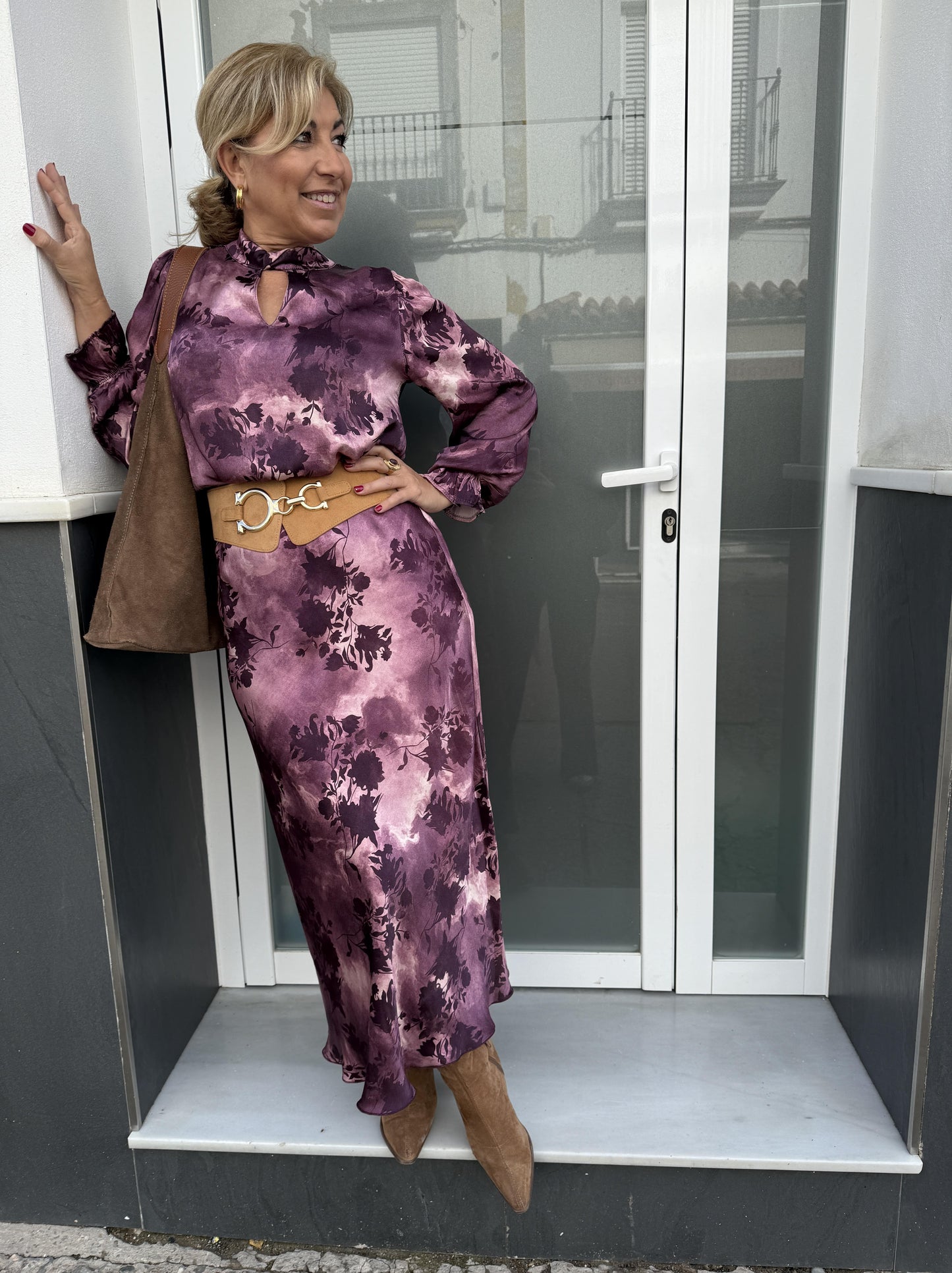 SAIA DE CETIM ESTAMPADA