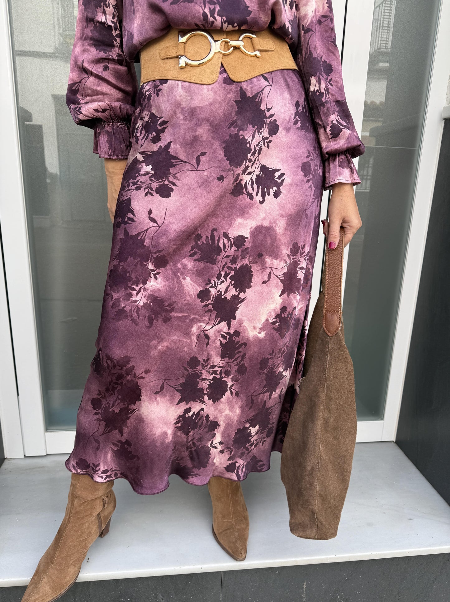 SAIA DE CETIM ESTAMPADA