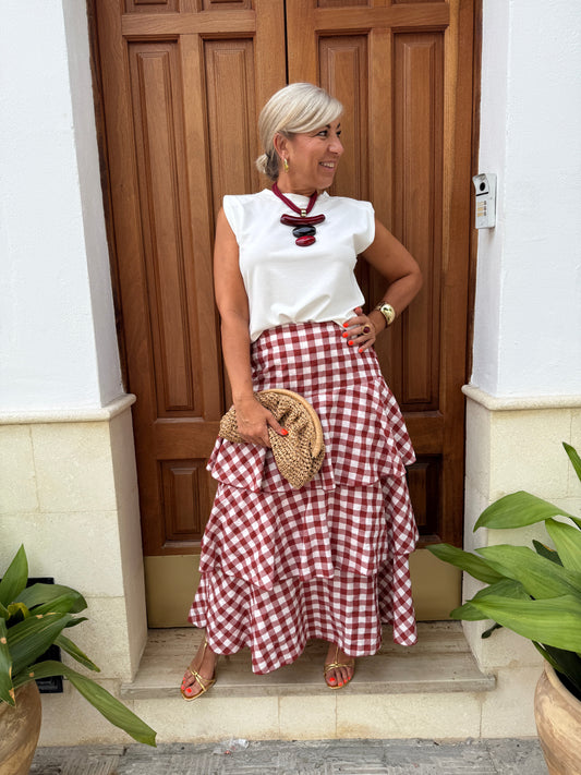 FALDA VICHY VOLANTES