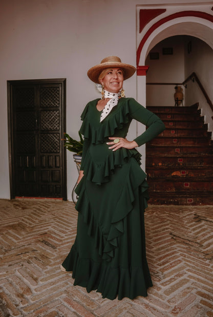 TRAJE DE FLAMENCA VOLANTE PICO