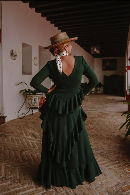 TRAJE DE FLAMENCA VOLANTE PICO