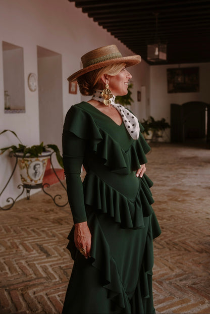 TRAJE DE FLAMENCA VOLANTE PICO