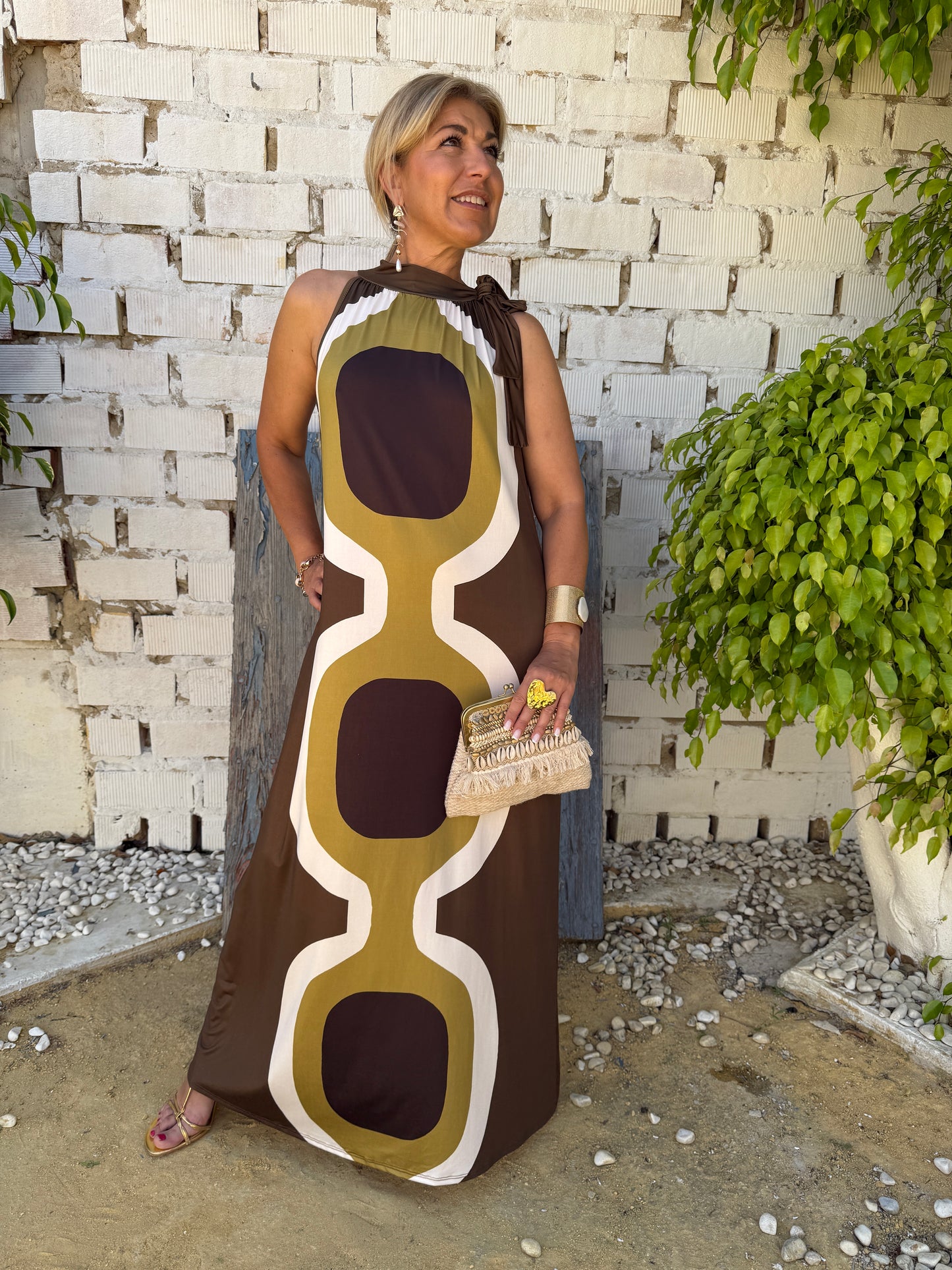 VESTIDO HALTER LICRA FRÍA ESTAMPADO