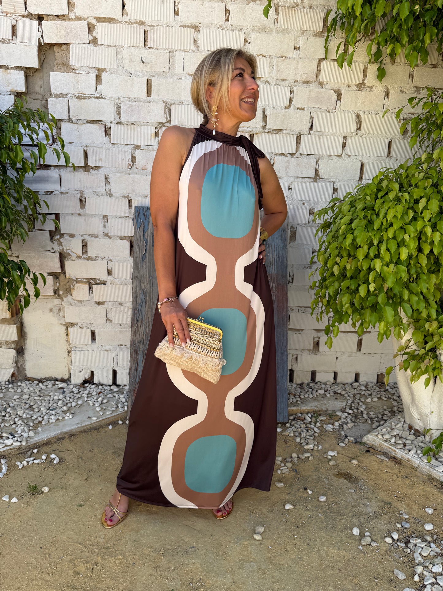VESTIDO HALTER LICRA FRÍA ESTAMPADO