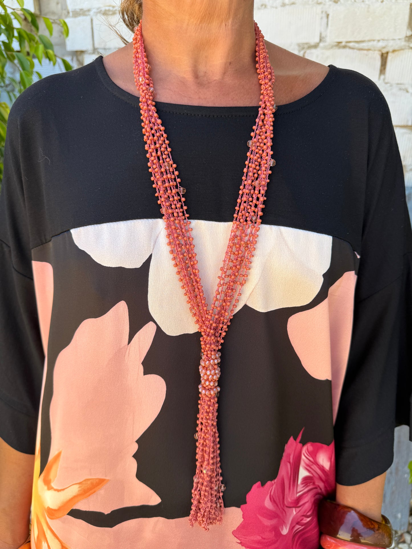 COLLAR LARGO ABALORIOS