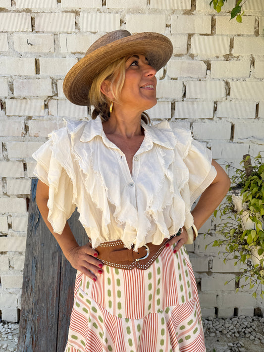 CAMISA VOLANTES DESFLECADOS