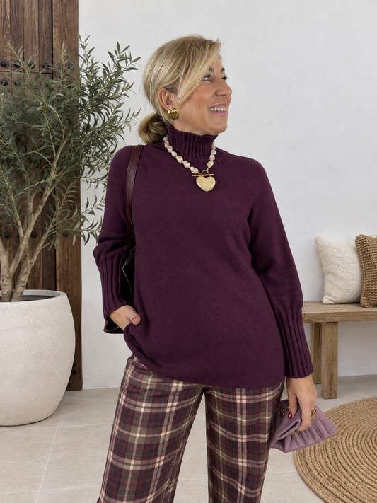 CAMISOLA DE MALHA DE gola alta