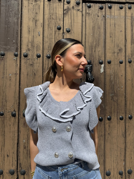 JERSEY SIN MANGA ABOTONADO