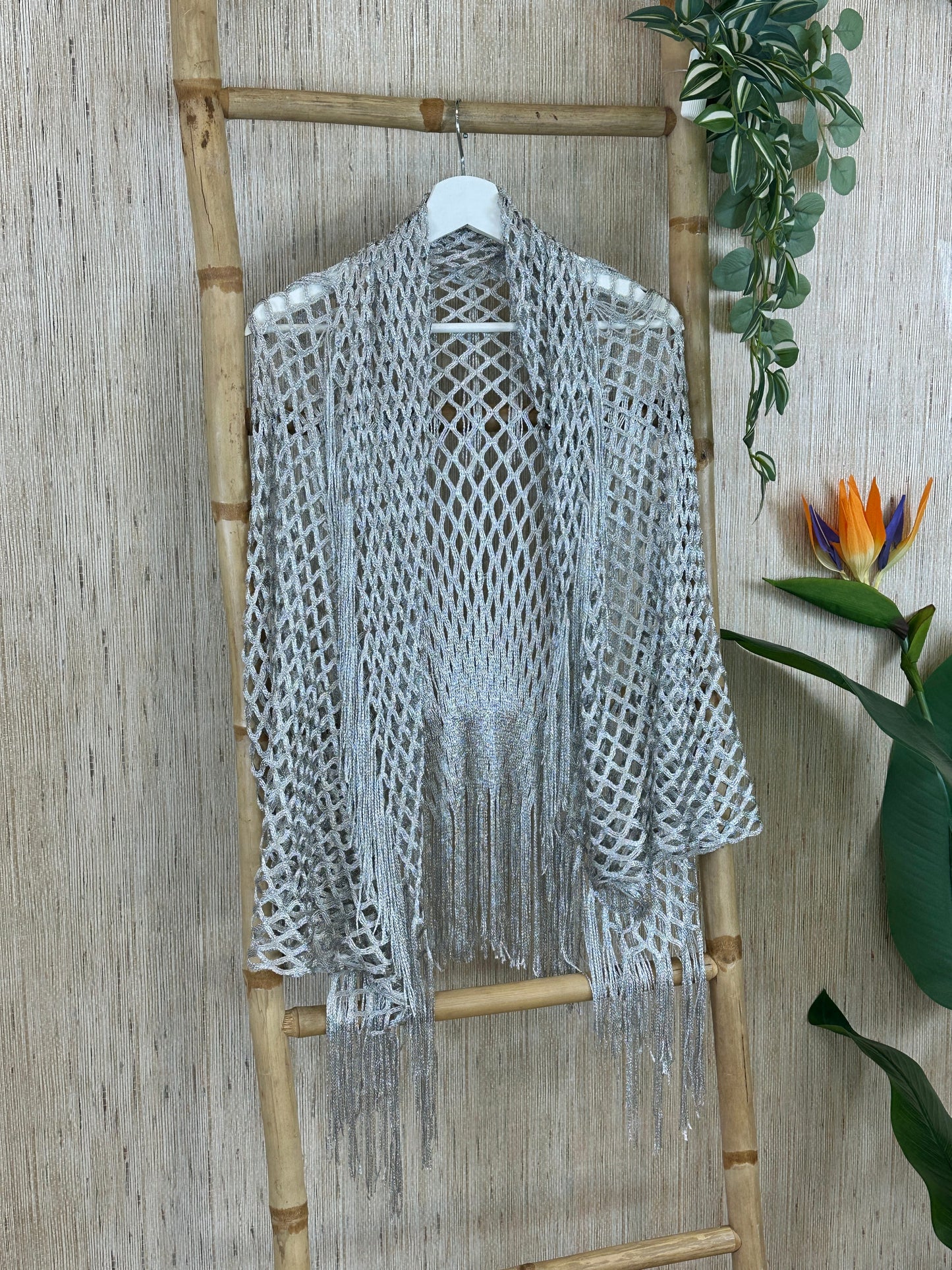 KIMONO CORTO ENREJILLADO