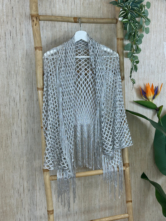 KIMONO CORTO ENREJILLADO