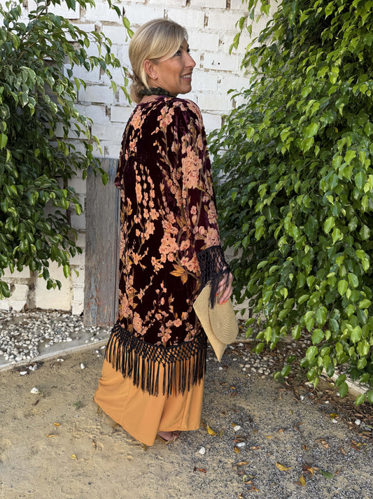 KIMONO TERCIOPELO FLORES