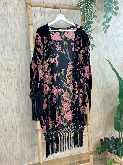 KIMONO TERCIOPELO FLORES
