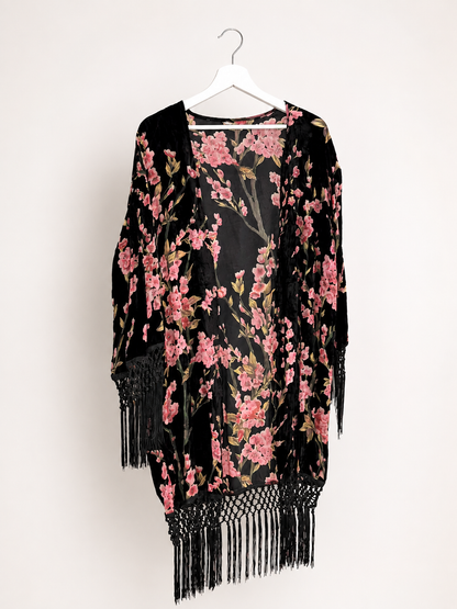 KIMONO TERCIOPELO FLORES