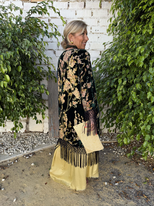 KIMONO TERCIOPELO FLORES