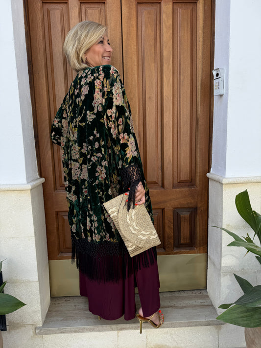 KIMONO TERCIOPELO FLORES