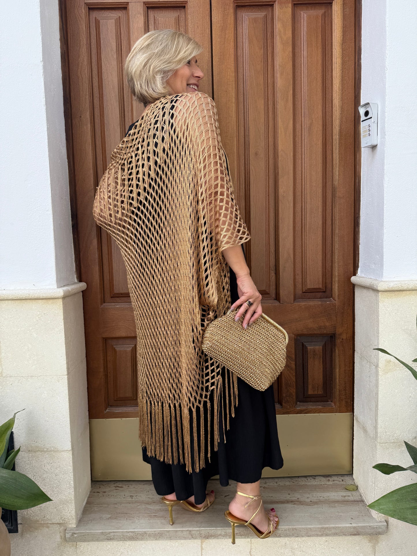 KIMONO ENREJILLADO FLECOS