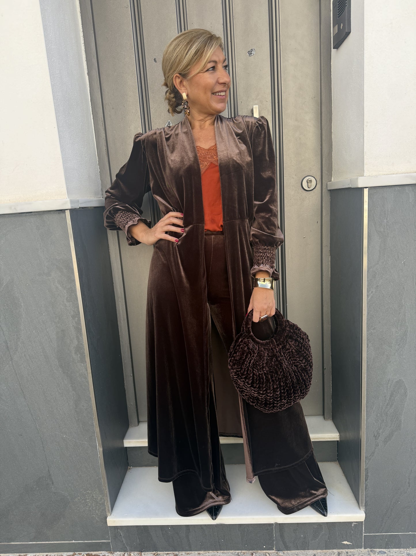 QUIMONO LONGO DE VELUDO