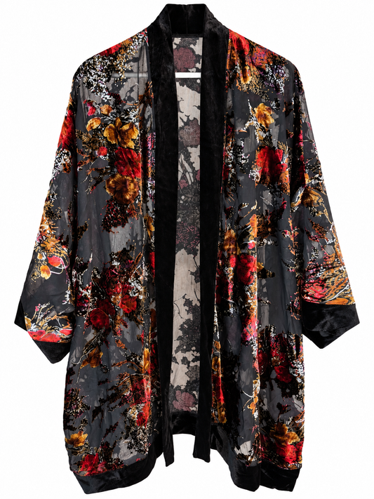 KIMONO BOHO FLORAL TERCIOPELO