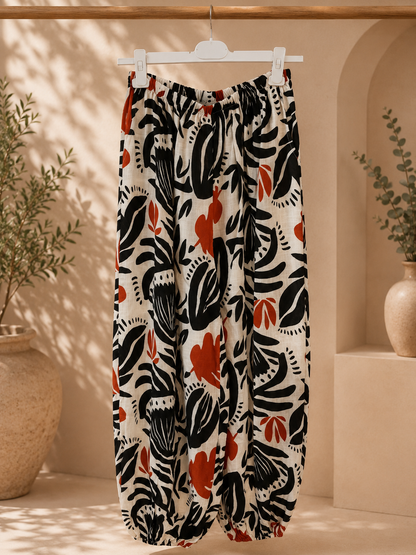 PANTALÓN BOMBACHO FLORES