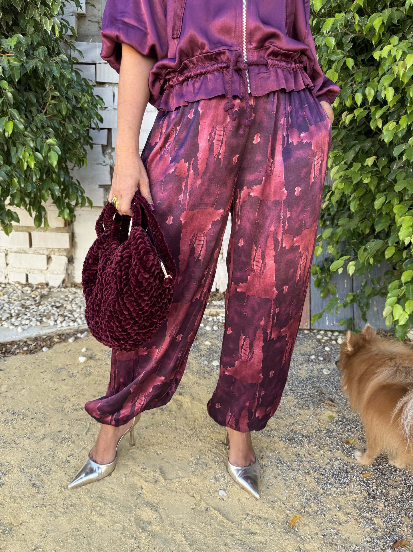 PANTALÓN BOMBACHO SATINADO ESTAMPADO