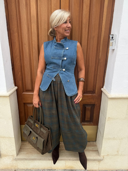 PANTALÓN BOMBACHO CUADROS