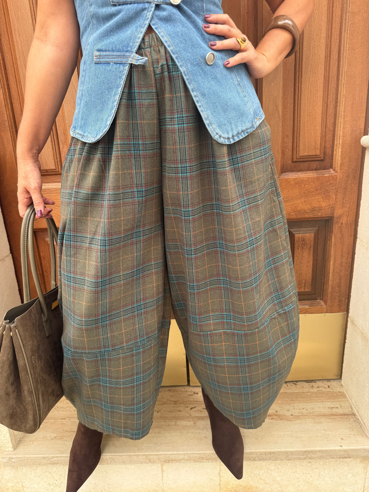 PANTALÓN BOMBACHO CUADROS