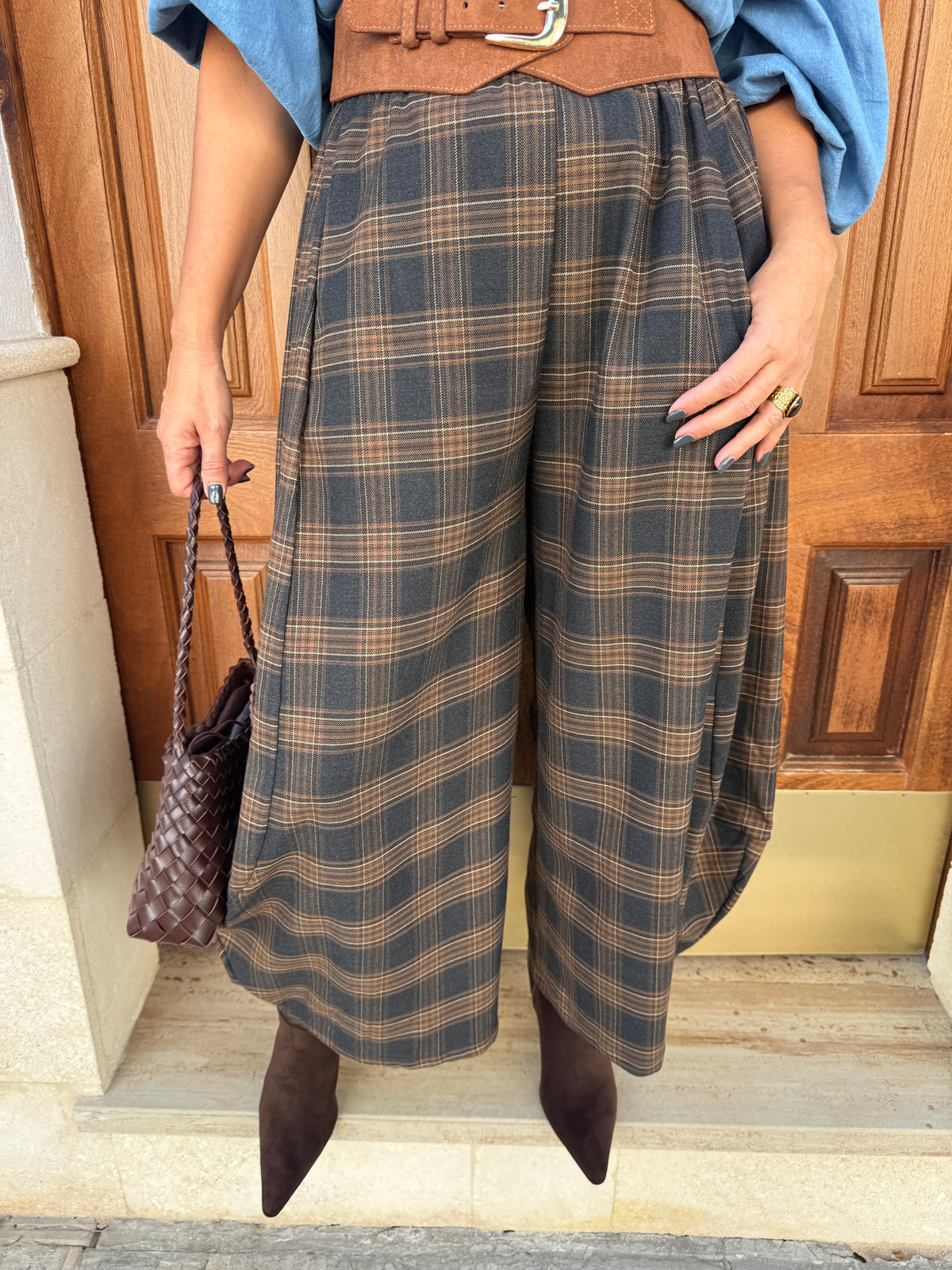 PANTALÓN BOMBACHO CUADROS