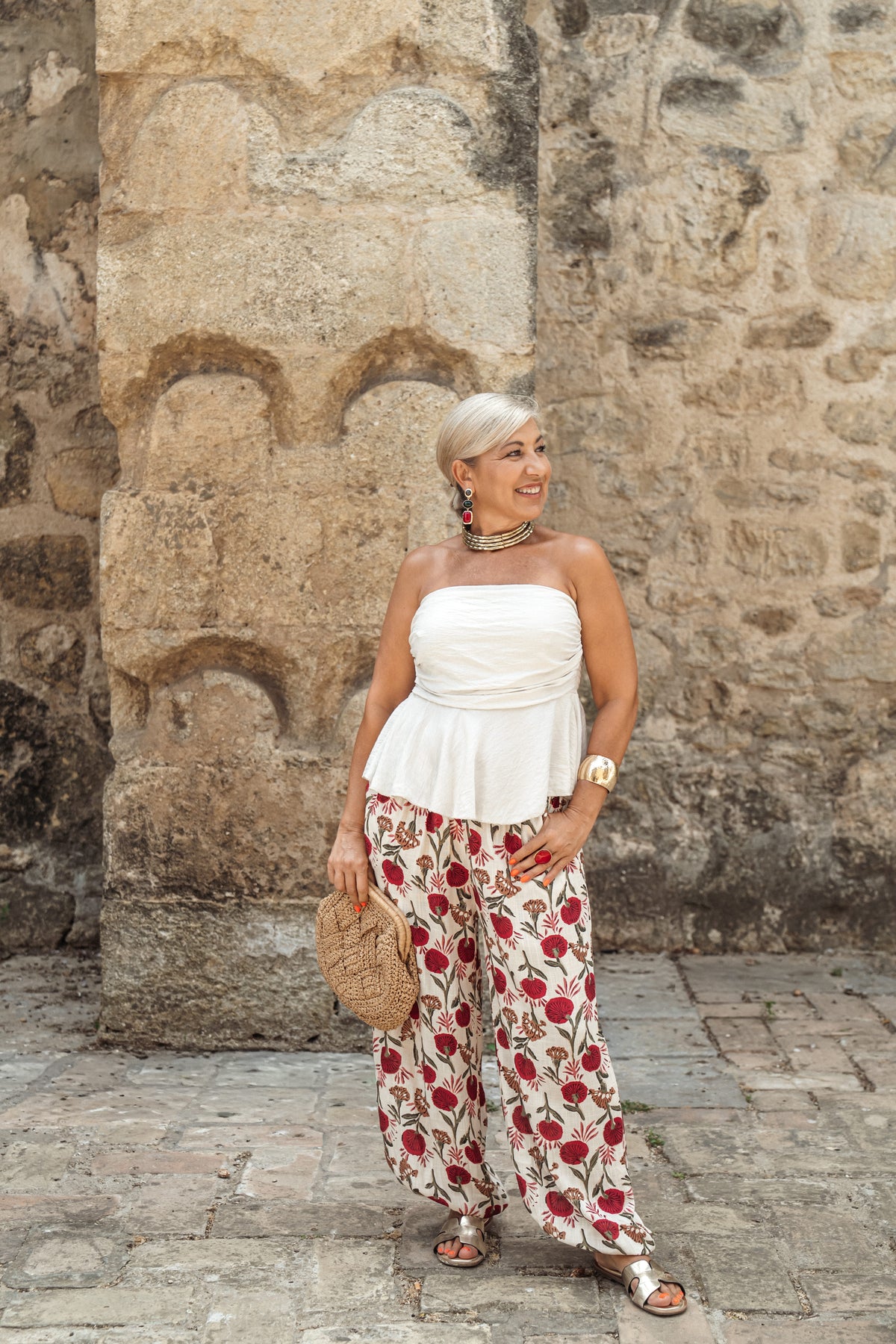 PANTALÓN BOMBACHO FLORES