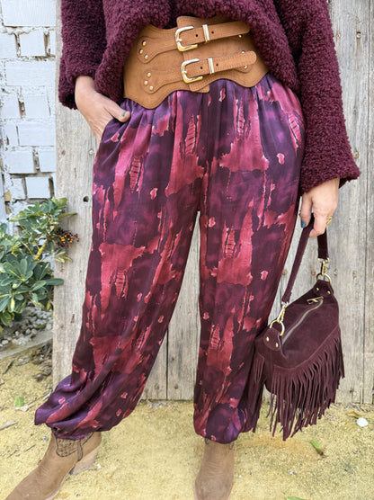 PANTALÓN BOMBACHO SATINADO ESTAMPADO