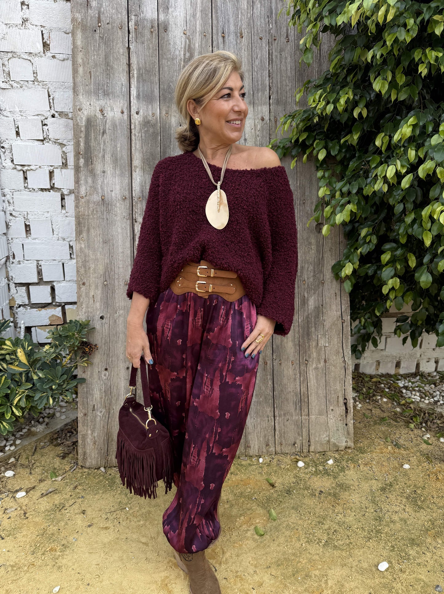 PANTALÓN BOMBACHO SATINADO ESTAMPADO