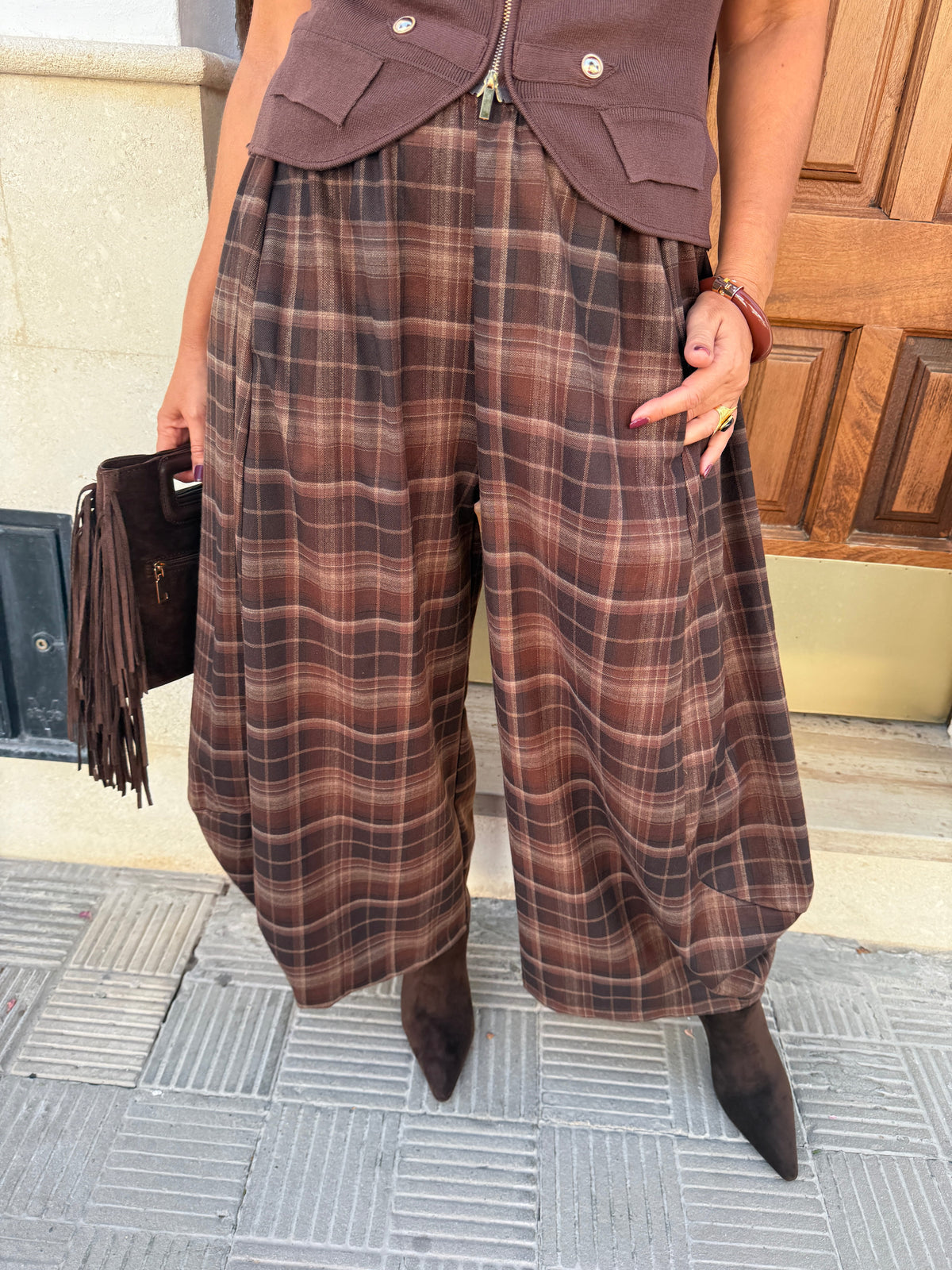 PANTALÓN BOMBACHO CUADROS