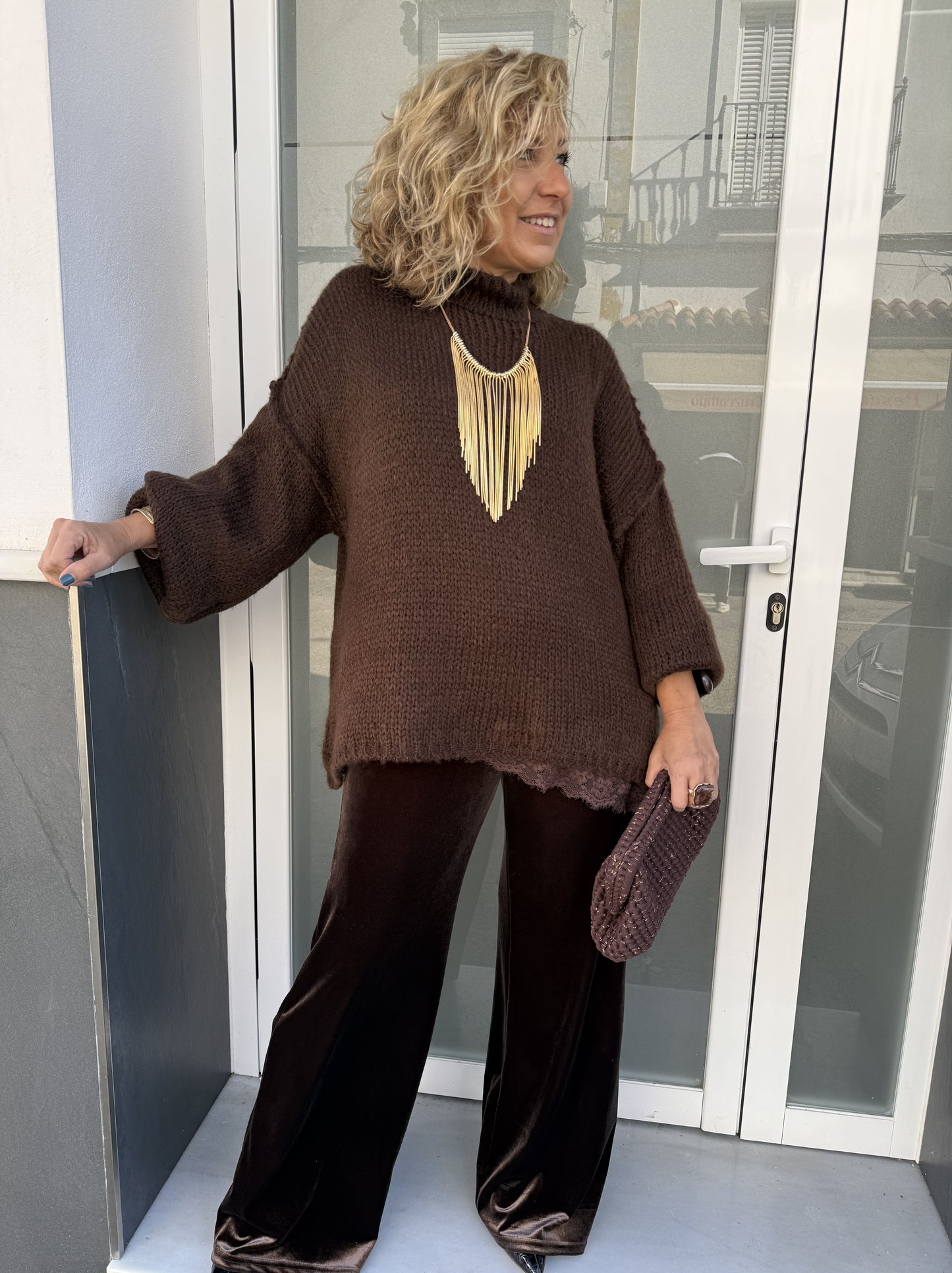 CALÇAS DE BRAÇADEIRA DE VELUDO