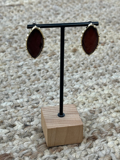 PENDIENTE PIEDRA OVALADO