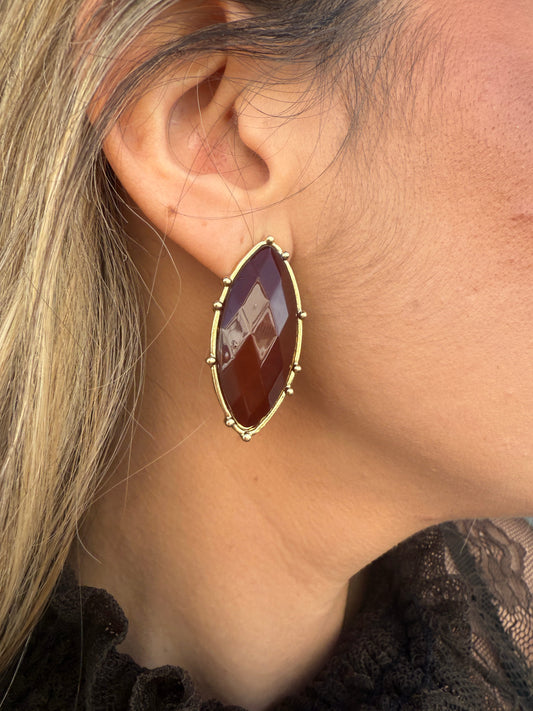 PENDIENTE PIEDRA OVALADO