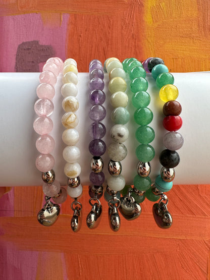 PULSERA PIEDRAS CORAZÓN