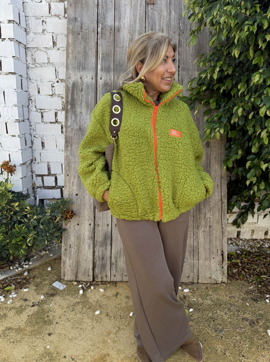 CHAQUETA BORREGUITO CREMALLERA NARANJA