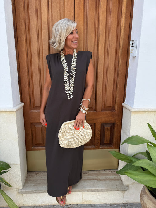 VESTIDO HOMBRERAS ALGODON